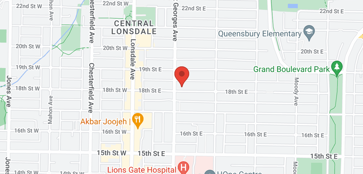map of 210 E 18TH STREET